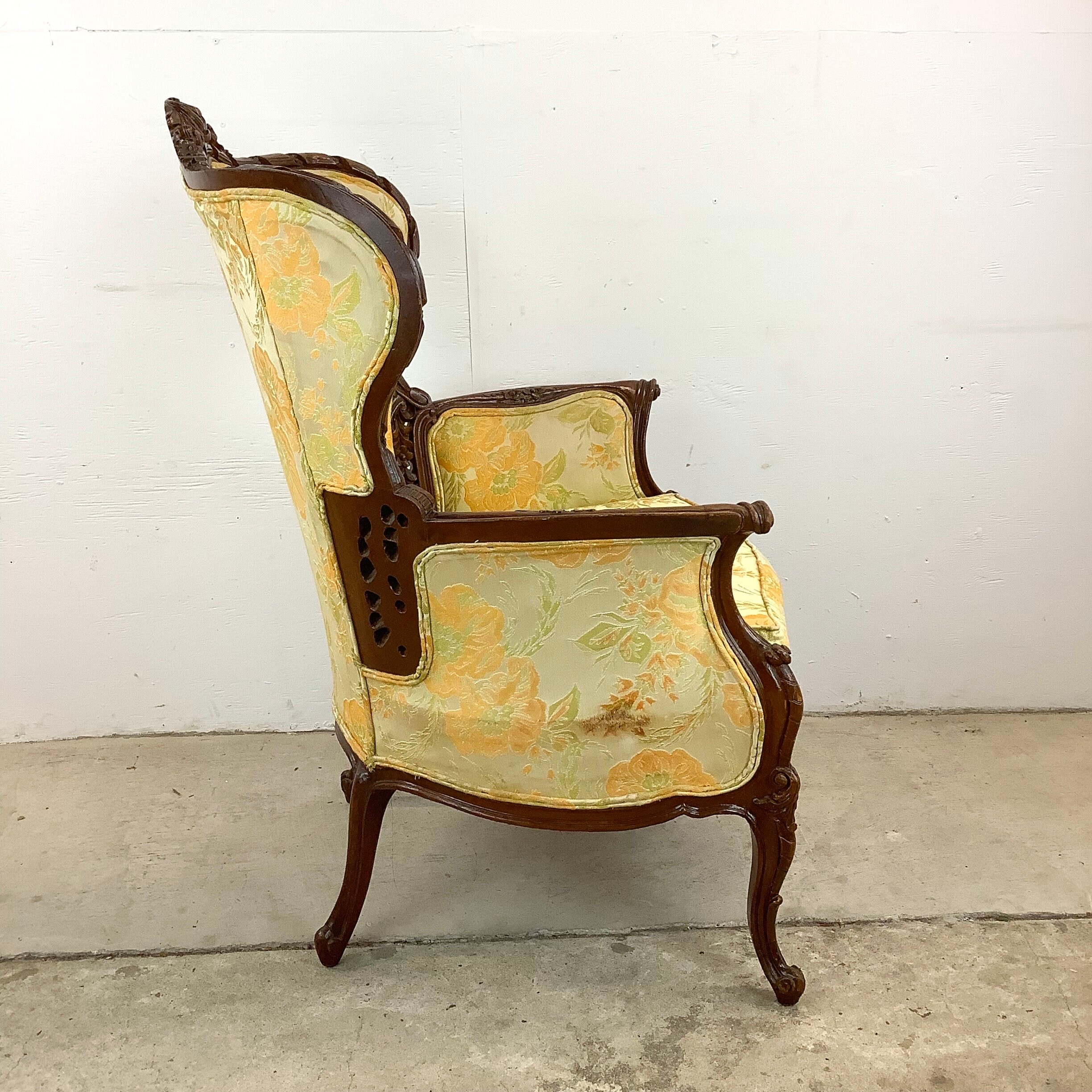 Victorian wingback armchair clearance