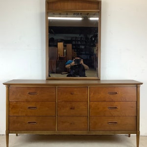 Mid-Century Modern Dresser With Mirror by Lane Furniture image 2