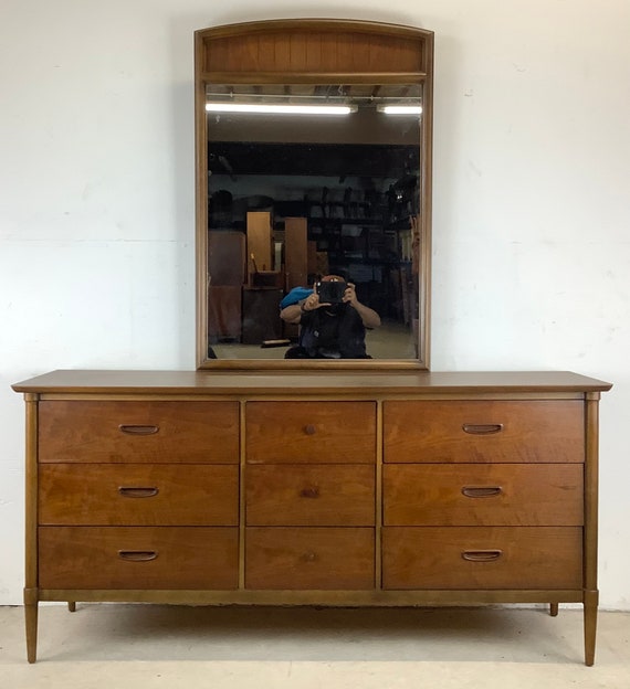 Mid century 2024 dresser with mirror