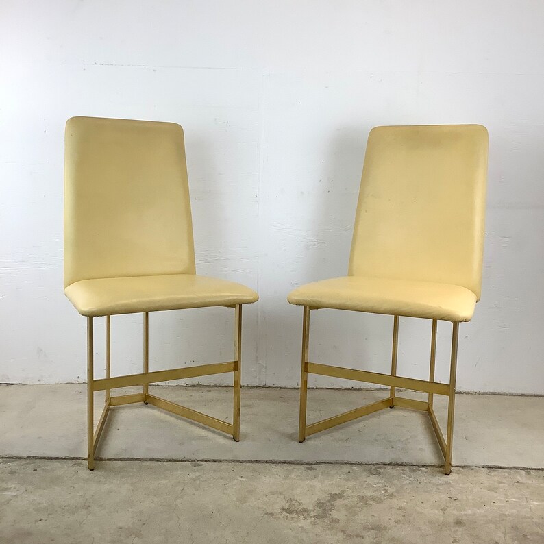 Pair Modern Highback Dining Chairs image 1