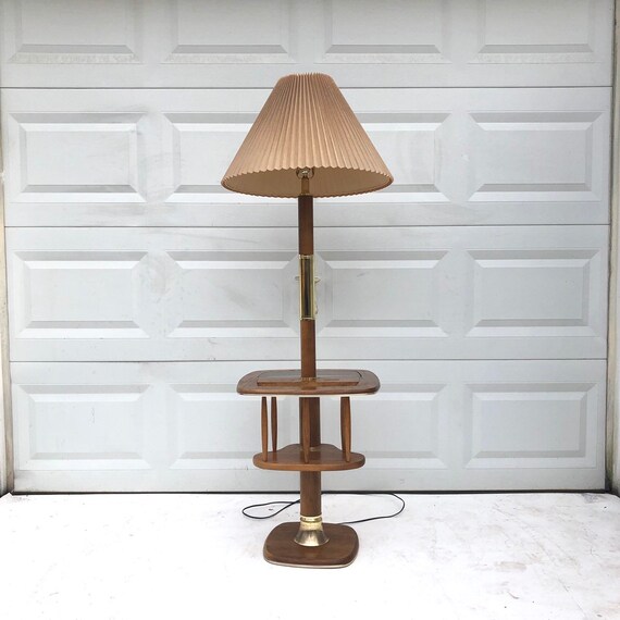 Mid Century Modern Floor Lamp With End Table