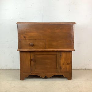 19th Century Pine Dry Sink Commode Cabinet