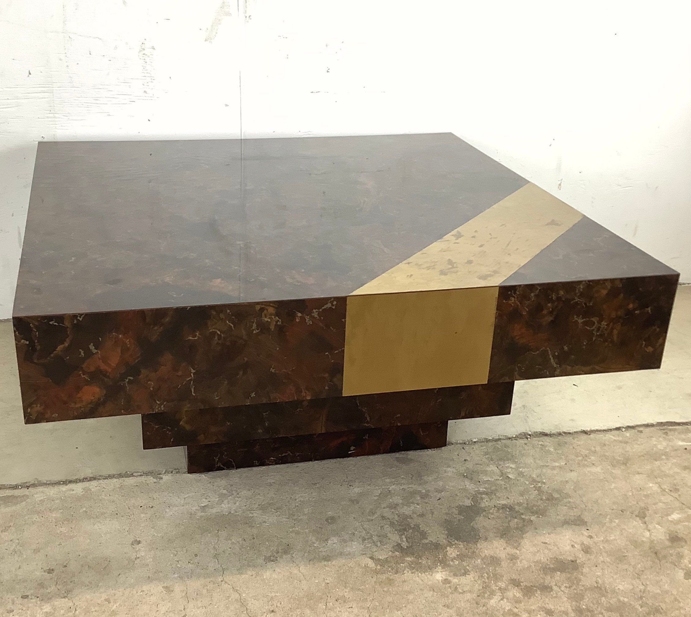 Square vintage coffee table discount
