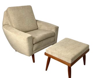 Scandinavian Modern Lounge Chair and Ottoman