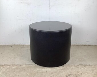 Post-Modern Upholstered Drum Table attr. Pace Collection