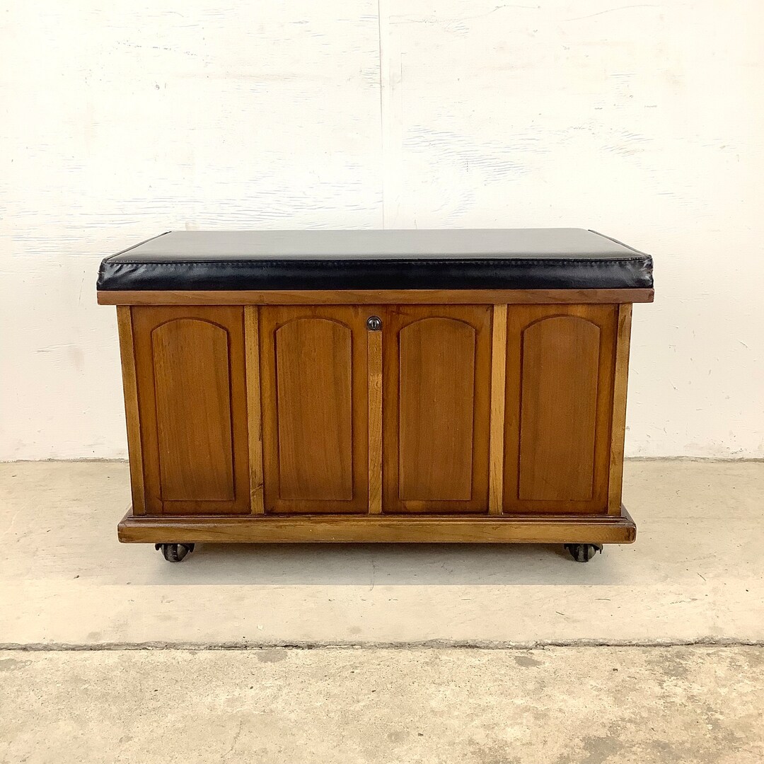 Midcentury Record Storage Bench Etsy