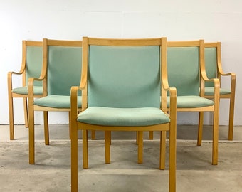 Scandinavian Modern Bentwood Dining Chairs by Vatne Mobler- Six