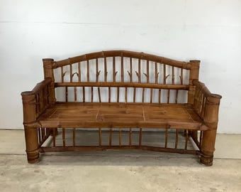Vintage Boho Regency Bamboo Daybed or Sofa