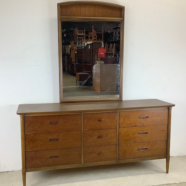 Mid-Century Modern Dresser With Mirror by Lane Furniture