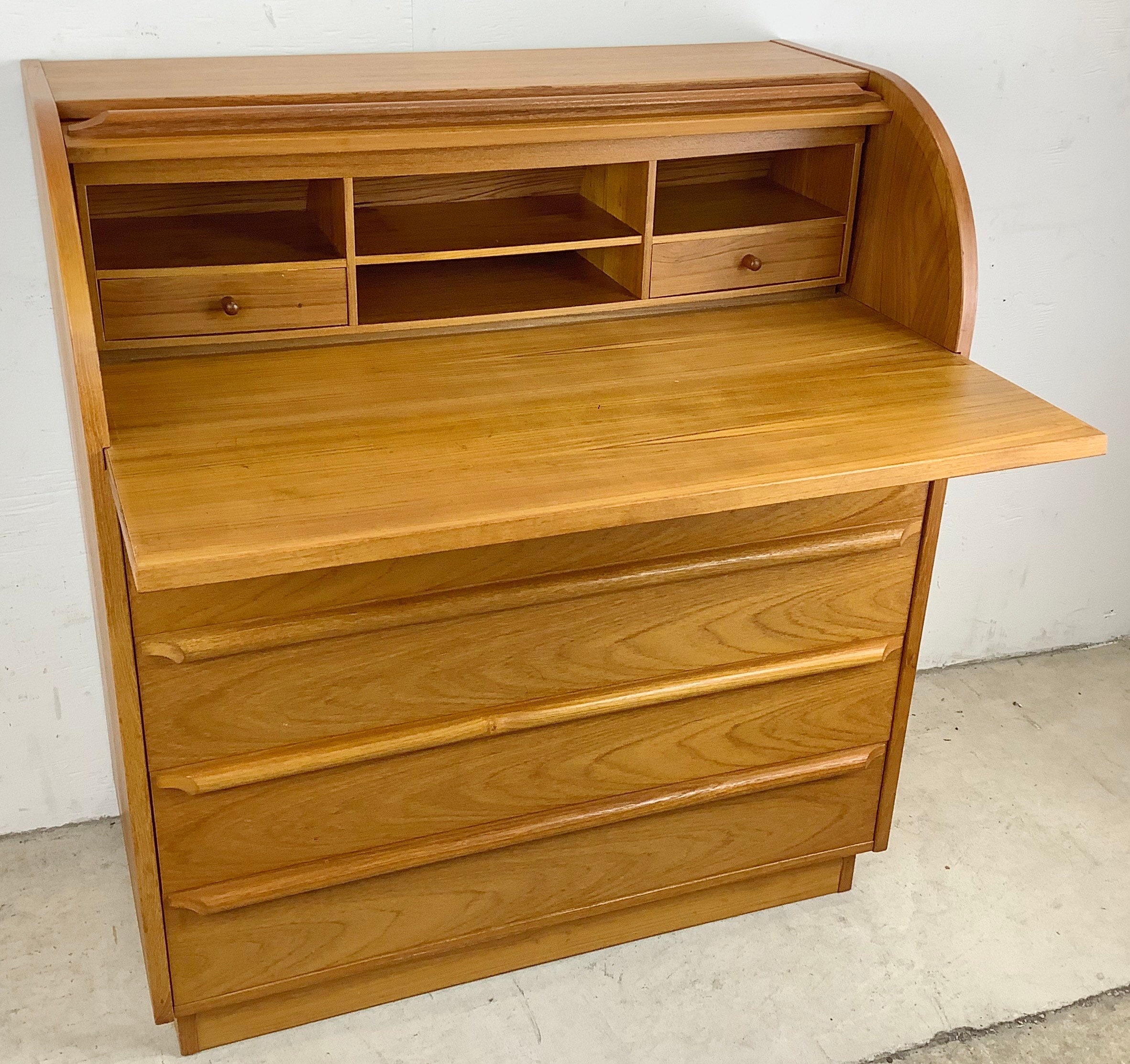Teak roll top desk deals