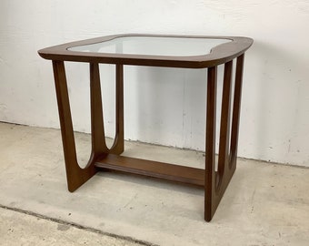 VINTAGE Side Table With Glass Top