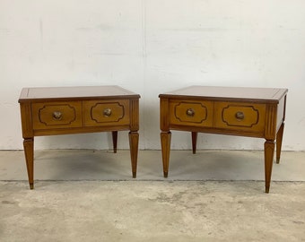 Pair Vintage Single Drawer End Tables by Mersman