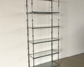 Vintage Chrome and Glass Etagere Bookcase