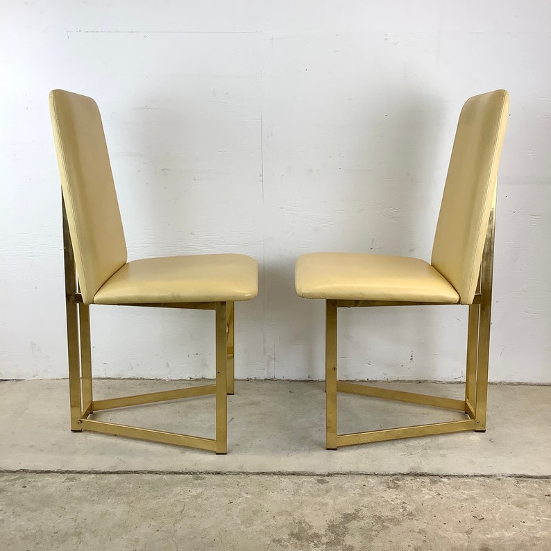 Pair Modern Highback Dining Chairs image 4