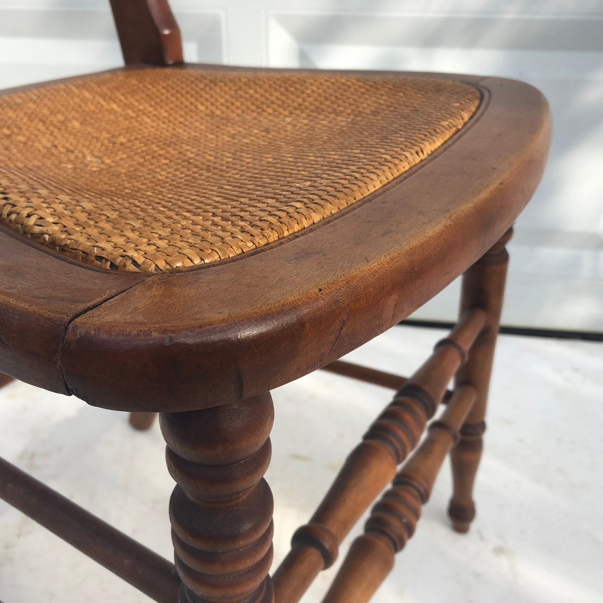Antique Side Chair With Cane Seat