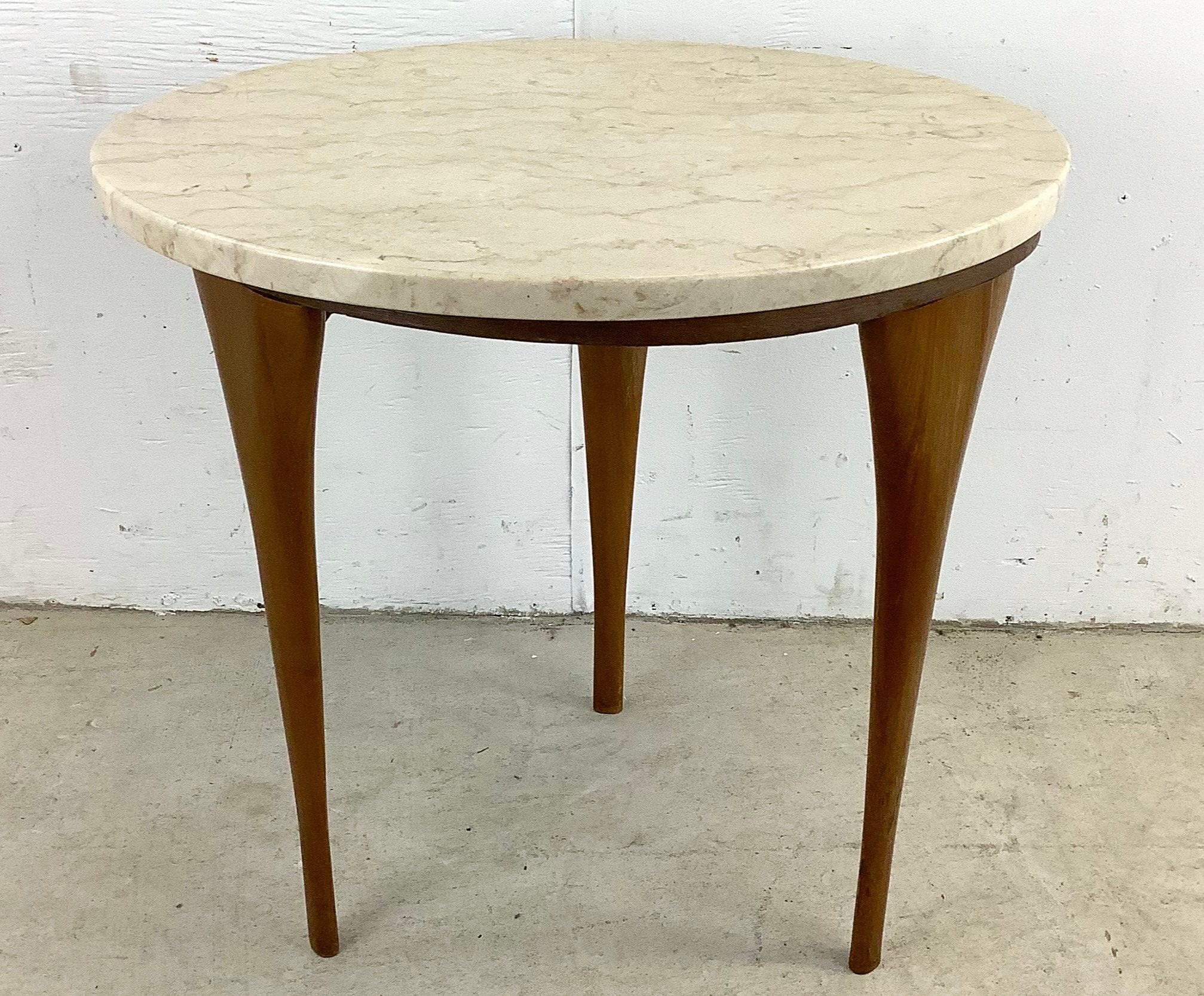 Mid century marble side table deals