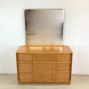 Heywood-Wakefield Three Drawer Dresser With Mirror
