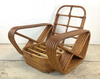 Vintage Six Strand Rattan Pretzel Style Armchair