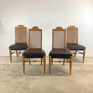 Vintage Modern Cane Back Dining Chairs