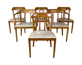 Set of 6 Tomlinson Walnut Dining Chairs | Mid-Century Modern