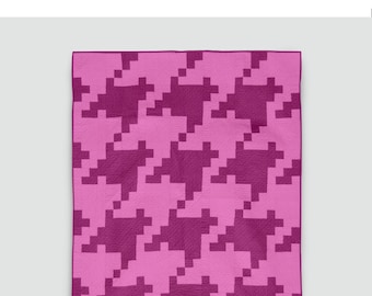 Pixelated Houndstooth Quilt Pattern