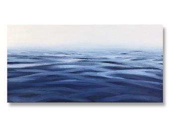 Ocean Painting, Seascape, Ocean Art, Coastal Art, Original Oil Painting, Large Art, 15"x30"