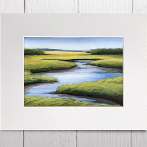 Matted Art Print, Saltmarsh Print, Marsh Print, Marsh Art image 1