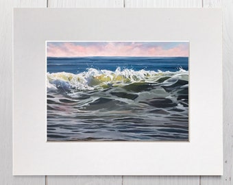 Matted Art Print, Coastal Art, Ocean, Waves, Ocean Art, Marine Art, Seascape, Framed Art