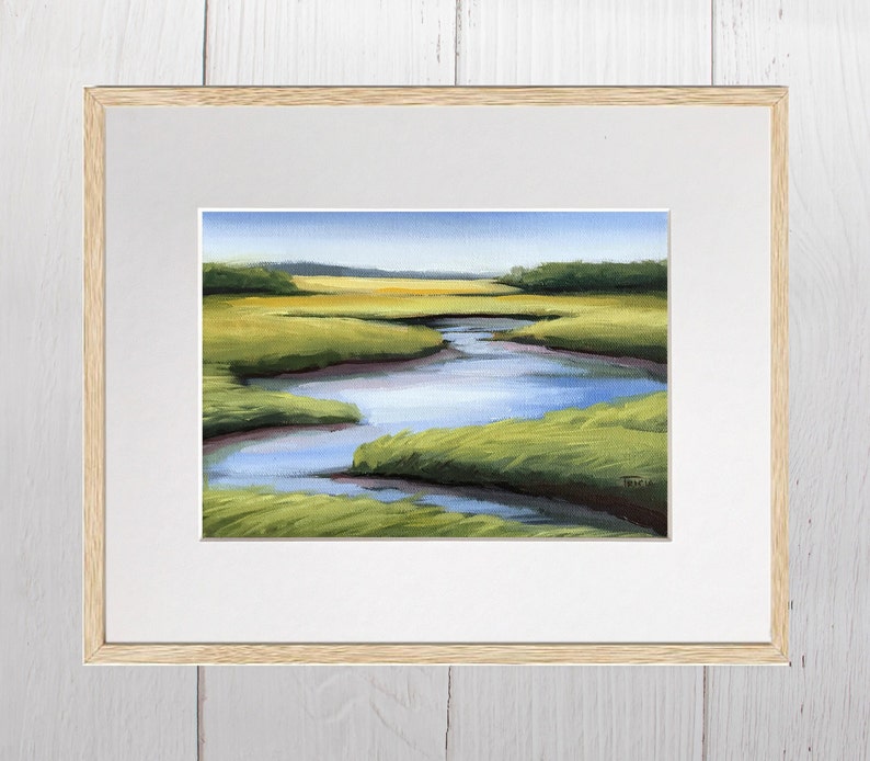 Matted Art Print, Saltmarsh Print, Marsh Print, Marsh Art image 3