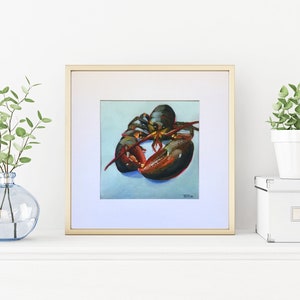 Art Print, Matted Print, Lobster Painting, 8x8, Square Print, Framed Square Art image 3