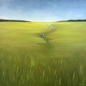 8&quot;x8&quot;, Art Print, Matted Print, Marsh Painting, Square Print, Framed Square Art