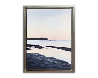 Sebasco, Maine, Sebasco Sunrise, Original Oil Painting with Frame, by Maine Artist, Tricia Granzier