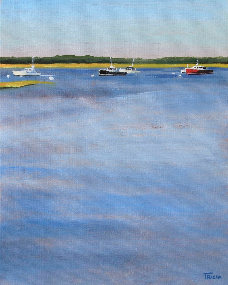 Matted Print, Boat Painting, Boat Print, 8x10 Print, Coastal Art, Pine Point, Giclee Print image 2