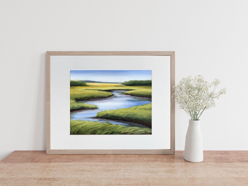 Matted Art Print, Saltmarsh Print, Marsh Print, Marsh Art image 4