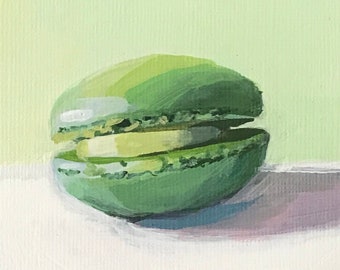 Framed Art, Original Art, Macaron, Small Artwork, Original Painting, Mini Art