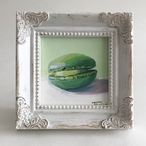 Framed Art, Original Art, Macaron, Small Artwork, Original Painting, Mini Art image 2