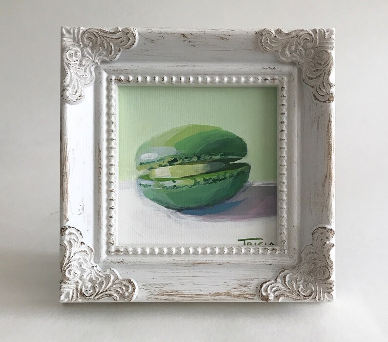 Framed Art, Original Art, Macaron, Small Artwork, Original Painting, Mini Art image 2