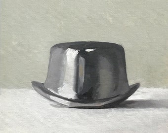 Original Art, Oil Painting, Monopoly Hat Token, Monopoly Game Piece