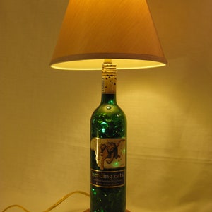Lamp made from a Herding Cats Cabernet bottle
