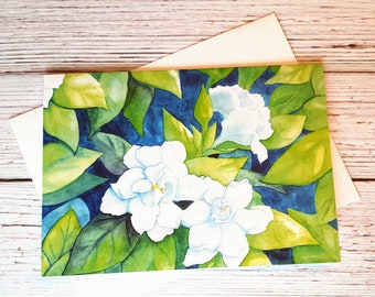 Carte de voeux florale gardénia