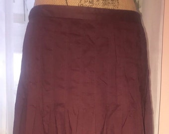 Beautiful Stylish Oxblood Cotton Skirt, Gold Embellishments, Soft Pleats fitted Cotton Skirt, Casual Dressy Cotton Skirt with Style and jazz