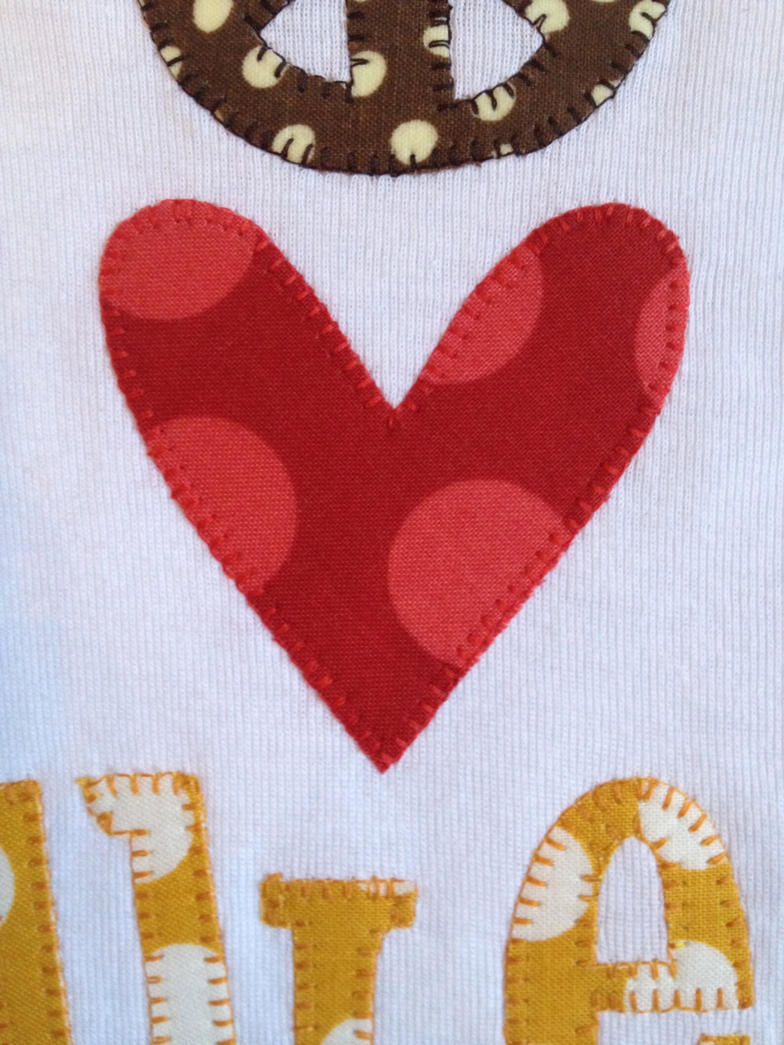100 percent cotton applique peace love personalized white baby  etsy