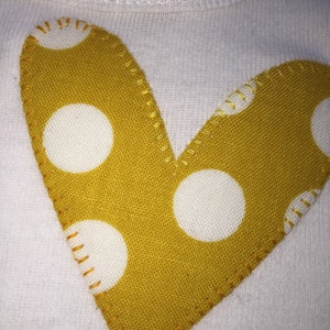 I heart grandma and grandpa appliqued onesie in gray, mustard yellow and multicolor pastels image 5