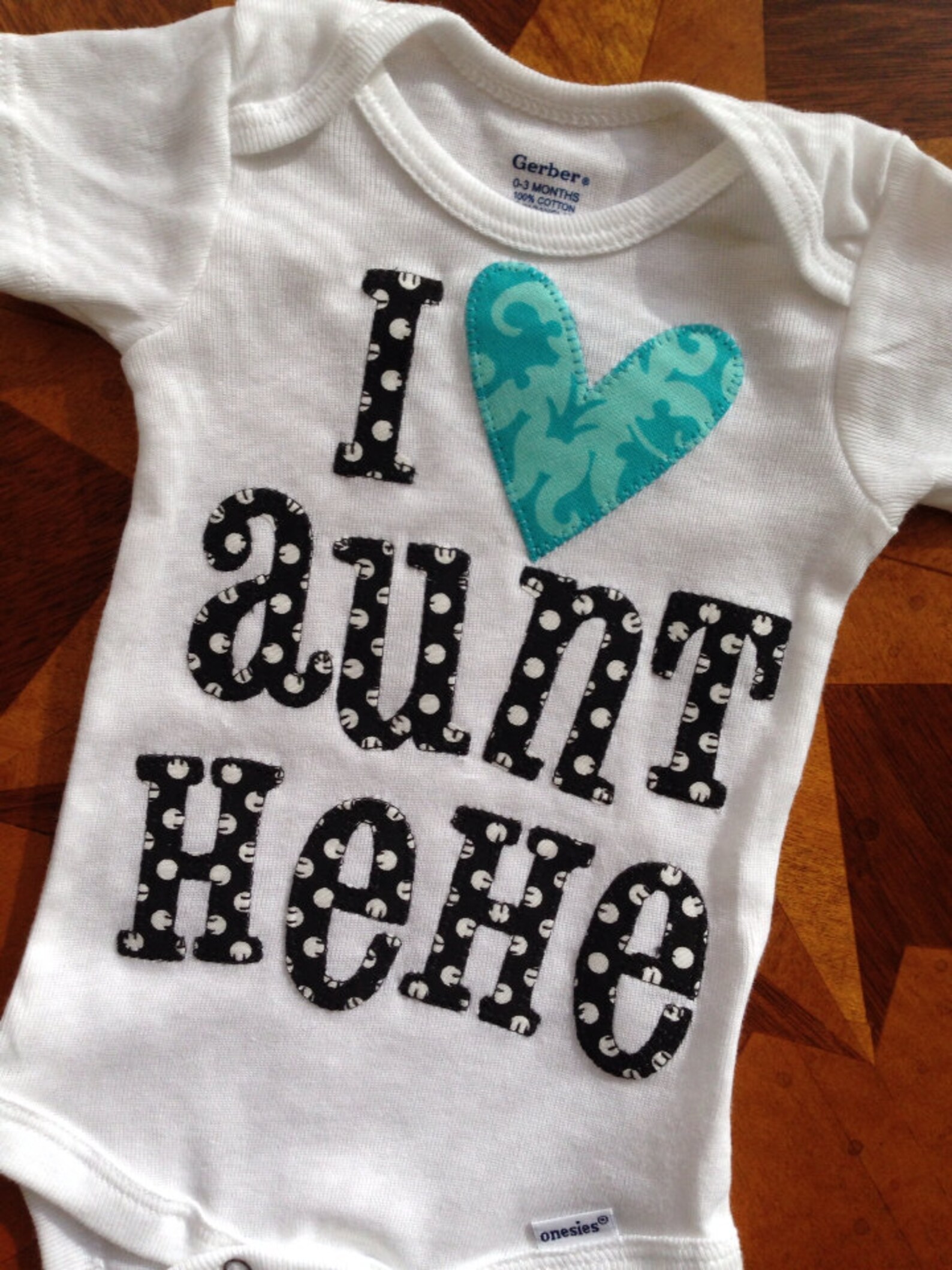 I Love My Aunt Onesie Made of 100% Cotton and Hand Appliquéd With ...
