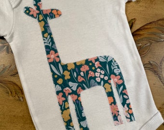 Floral giraffe bodysuit