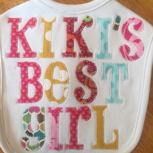 Custom appliqued baby bibs