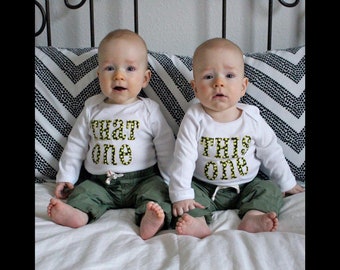 This one-That one bodysuits for twins