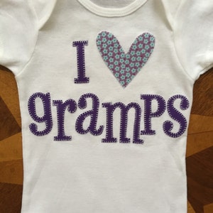 I heart daddy onesie in purples