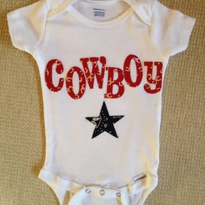 baby boy western cowboy, red white and blue 100% cotton onesie