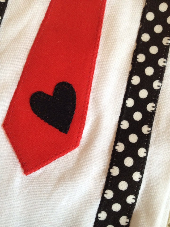 Baby boy tuxedo black suspenders red tie with heart onesie | Etsy